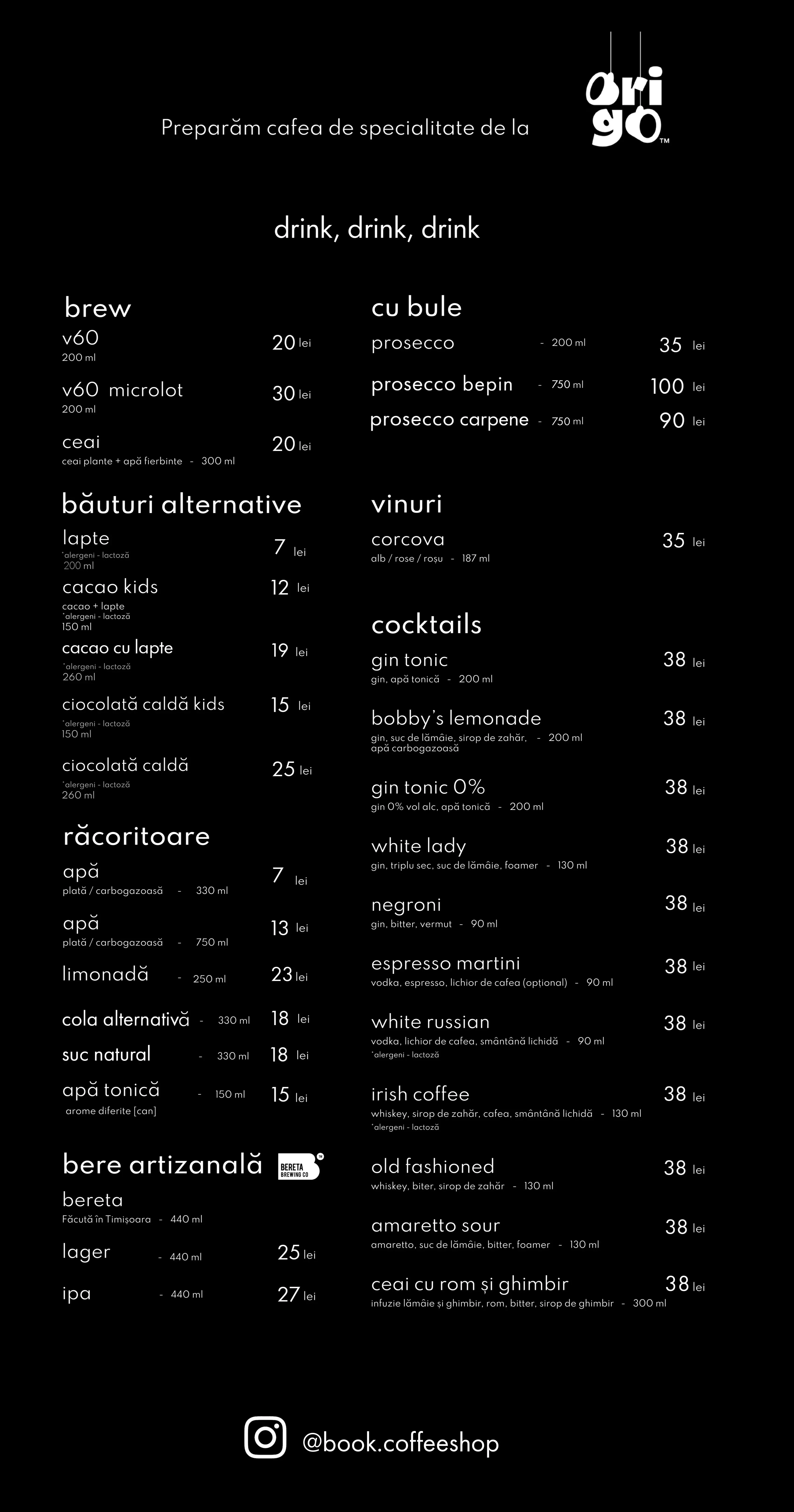 coffee menu part three